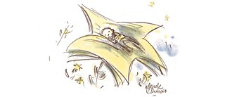 Akim schläft friedlich auf einem europäischen Stern gebettet.