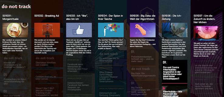 Do not Track. Ansicht der Webseite