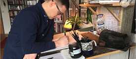 Jeff Lemire in his studio