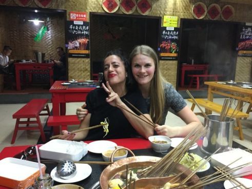 Mit Anita aka Anna beim Hotpot-Essen