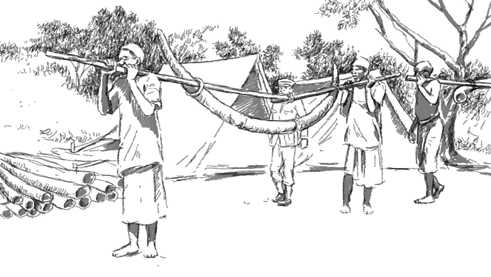 A drawing for „Der Schädel des Mangi Meli“