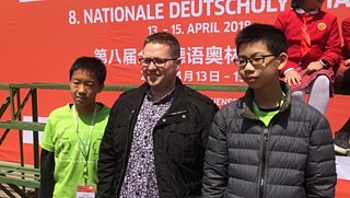 Afu mit meinen beiden Schülern aus Guangzhou