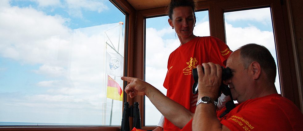 There is usually a pair of lifeguards on duty at the observation post