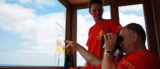 There is usually a pair of lifeguards on duty at the observation post