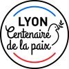 Eine Taube mit einem Zweig im Mund, Text "Lyon Centenaire de la paix" © © Ville de Lyon Lyon Centenaire de la paix