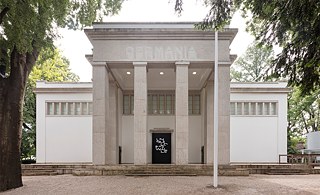 Außenaufnahme des Deutschen Pavillons auf der Architektur-Biennale in Venedig.