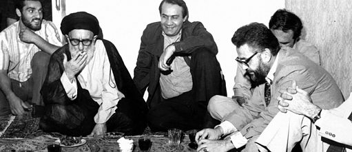 Mahmoud Taleghani meet with some members of Interim Government of Iran in a party after Iftar - August 1979