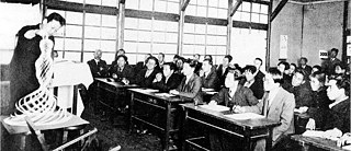 Renshichiro Kawakita hält sein Seminar über 'Theory of Education for Thinking through Construction', Wakayama city, 1932, aus: I SEE ALL, März 1933, S. 36