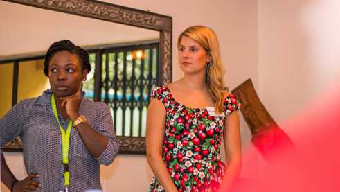 Felicitas Then with Balogun Safurat from Goethe-Institut Lagos at the food workshop