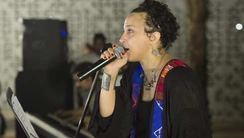 Die ägyptische Sängerin Maryam Saleh beim Launch von Jeem in Kairo