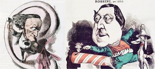Karikatur Wagner und Rossini