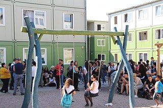 Besuch der Flüchtlingsunterkunft im Stadtteil Hafencity