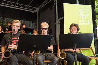 Das Saxophonensemble des Freiburger Schüler Jazzorchester. 