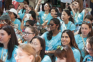 Participants during the opening of the Internationale Deutscholympiade 07/16/18 
