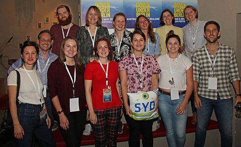 The 2017 Down Under Berlin crew. Back row: Charmaine Gorman (third from left), Frances Hill (far right). Front row: Auste Serapinaite (third from left) Sabrina Wittmann (fourth from left). 
