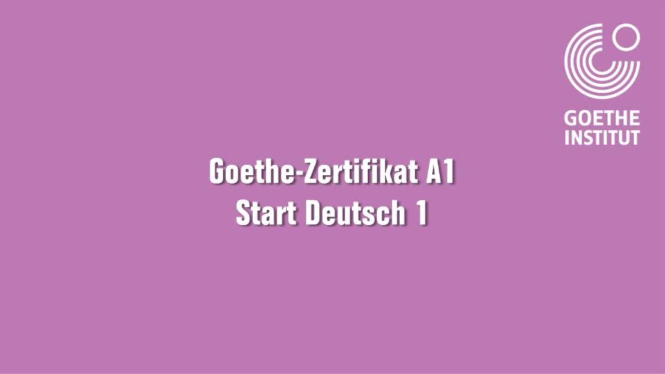 Zertifikat a1 test goethe online Official German