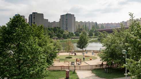 The housing estate Jihozapadni Mesto in Prague, as part of the exhibition "Arrival City"