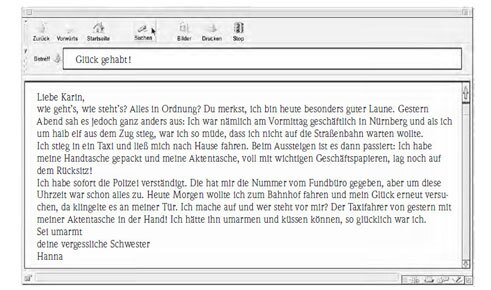 Beispiel für digitale Texte in Prüfungen  