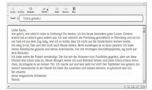 Beispiel für digitale Texte in Prüfungen 