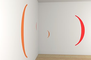 Desencontro: Planos de Fuga, 2018; Vinil adesivo sobre parede 6 X 2,60m