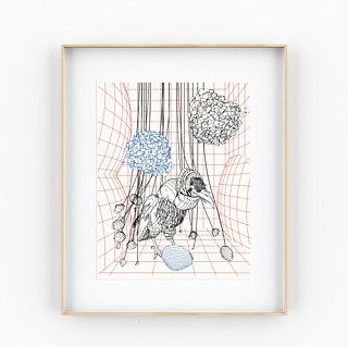 The early bird (sighs) Traces IV (Robografie), 2012; 50 X 60cm.