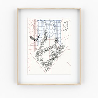 The early bird (sigh) Traces IX (Robografia), 2012; 50 X 60cm.