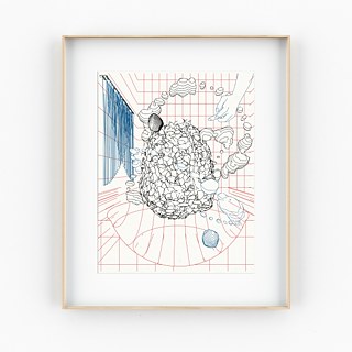 The early bird (sigh) Traces VIII (Robografia), 2012; 50 X 60cm.