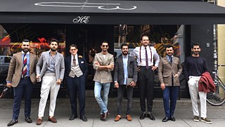 The gentlemen visit the high-end fashion label "Herr von Eden"