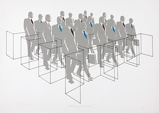 Destrutura executiva II, 1975. Serigrafia sobre papel, 52 X 69 cm. 