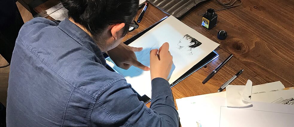 der Comic-Künstler Ruan Guangmin