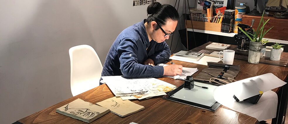 der Comic-Künstler Ruan Guangmin