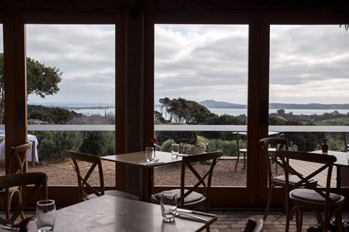 The view towards Rangitoto island from Archive Bar and Bistro