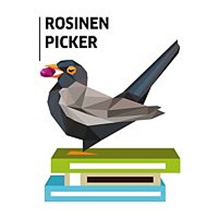 Tecknad fågel med russin i näbben och Rosinenpickers logga
