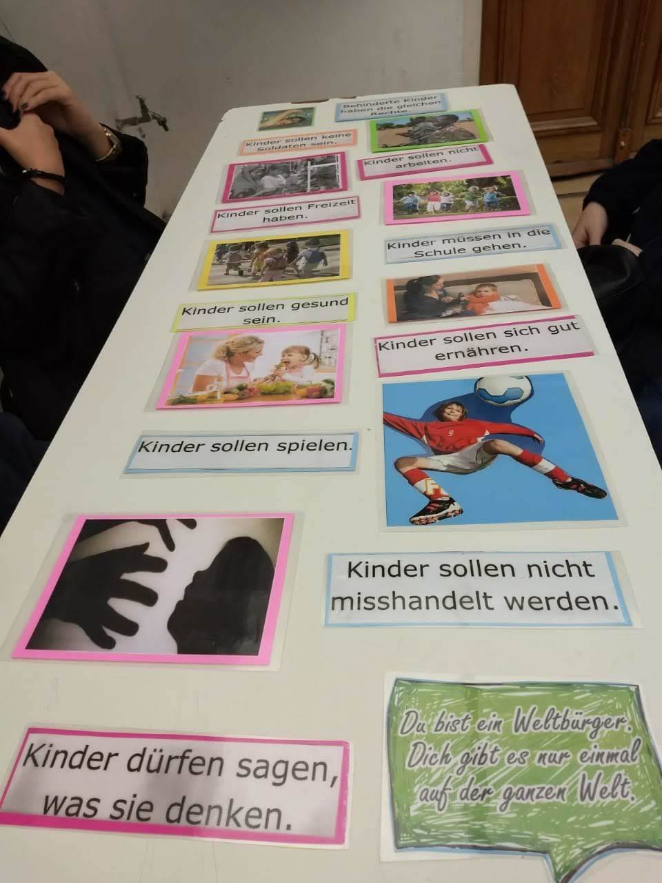 Die SchülerInnen beschäftigten sich mit dem Thema Menschenrechte