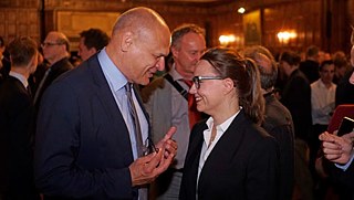 Johannes Ebert conversing with Michelle Müntefering, Minister of State for International Cultural Policy