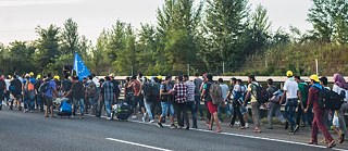 Flüchtlinge auf dem Weg nach Ungarn