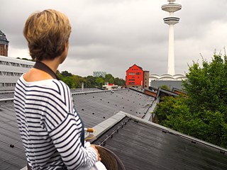 Judith Heimann on the roof