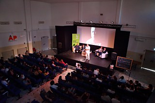 The start of the Restart Festival on 18 October, 2018.  Amico Dolci talks about his father, Danilo Dolci, activist and sociologist.