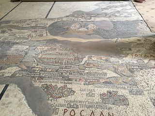 Ausschnitt des berühmtesten Mosaiks aus Madaba in der St. Georgskirche