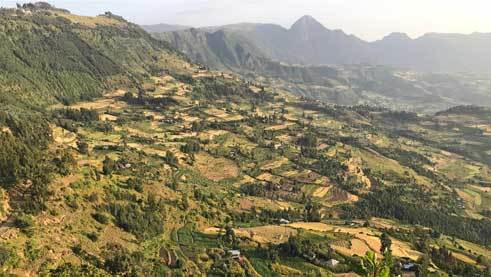 Landscape panorama near Ankober 