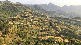 Landscape panorama near Ankober 