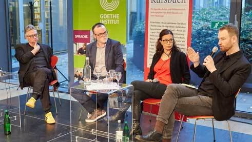 The first panel grapples with left and right wing populism. F.l.t.r.: Thomas Wagner, Vladimir Balzer, Joanna Wawrzyniak and Greg Yudin