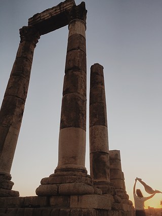 Der Herkules-Tempel bei Sonnenuntergang
