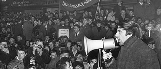 Rudi Dutschke spricht in Frankfurt auf einer Demonstration gegen den Vietnamkrieg