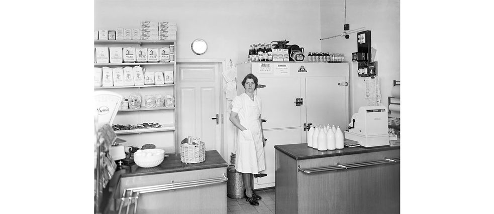Milchladen in Uppsala um 1944