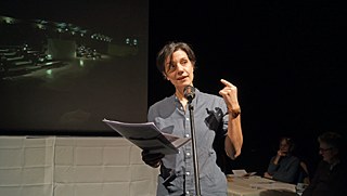 The journalist and translator Krystalli Glyniadakis at the SpeakEasy