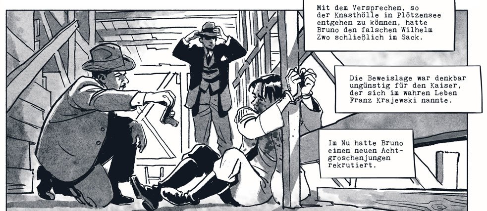 Rath and his colleague Wolter take a small thug in the mangle. 