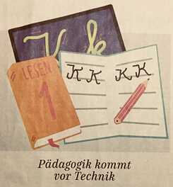 Buch, Schreibheft, Tablet