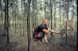 A volunteer at the Sadhana Forest