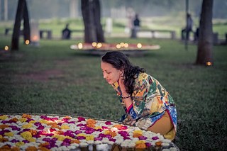 In the Matrimandir Gardens